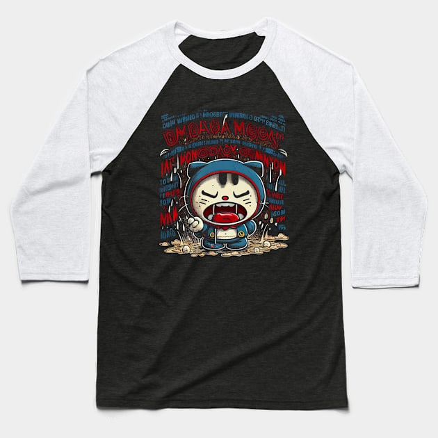 Chibi Doraemon Baseball T-Shirt by gblackid